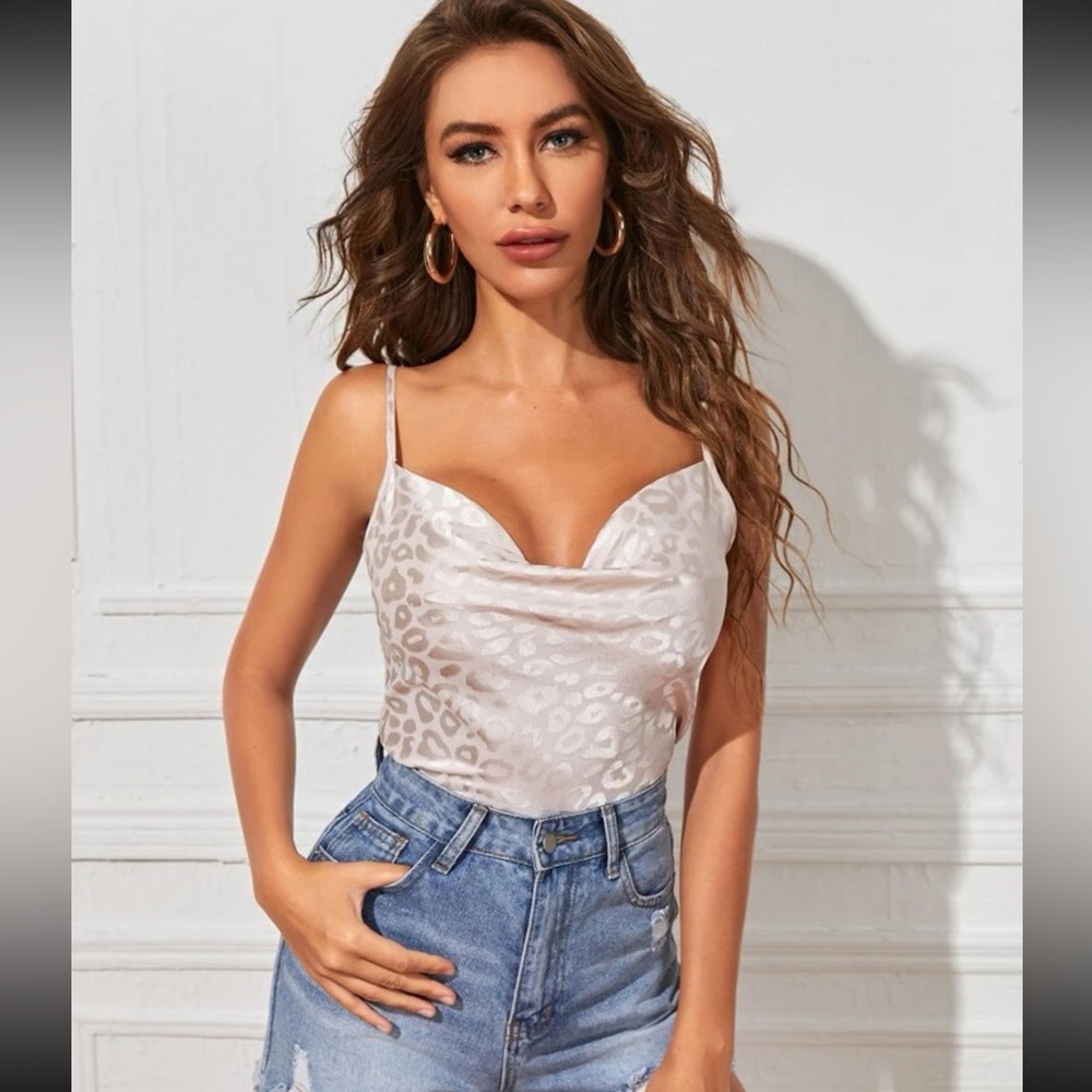 SHEIN leopard satin cami top small